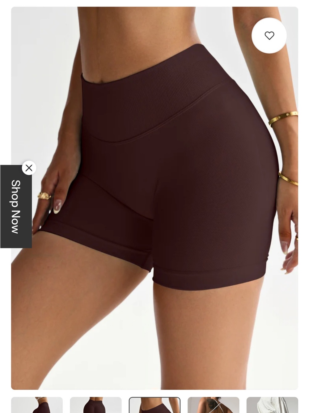 Coral Canton High-Waist eChocolate Brown Seamless Women’s Active Shorts